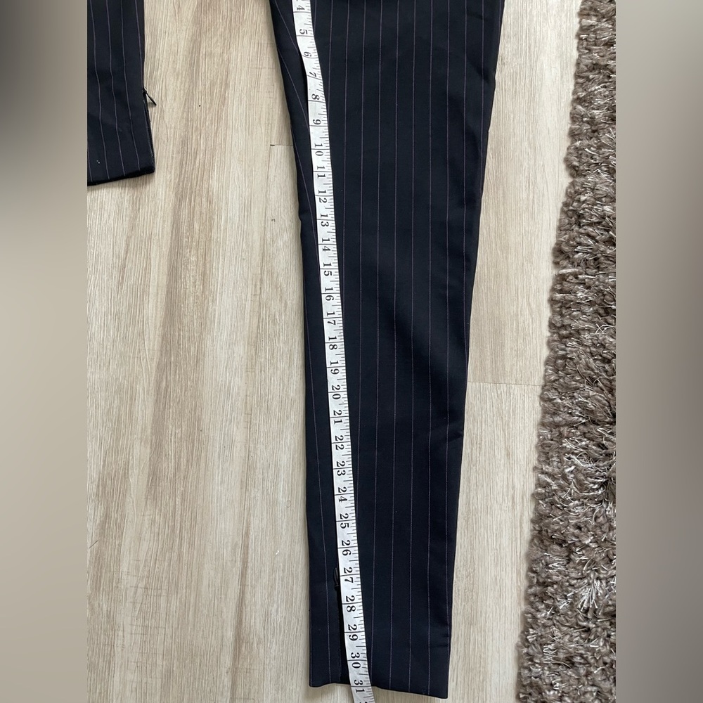Balenciaga Striped Wool High-Waist Slit Skinny belted Pants in Black 40 - Picture 5 of 8